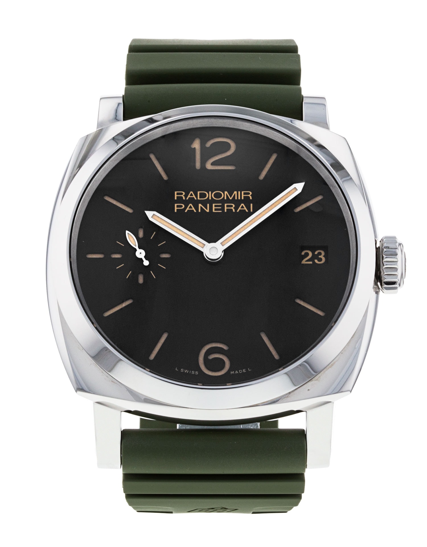 Panerai Radiomir Manual Black Baton Dial Rubber Strap